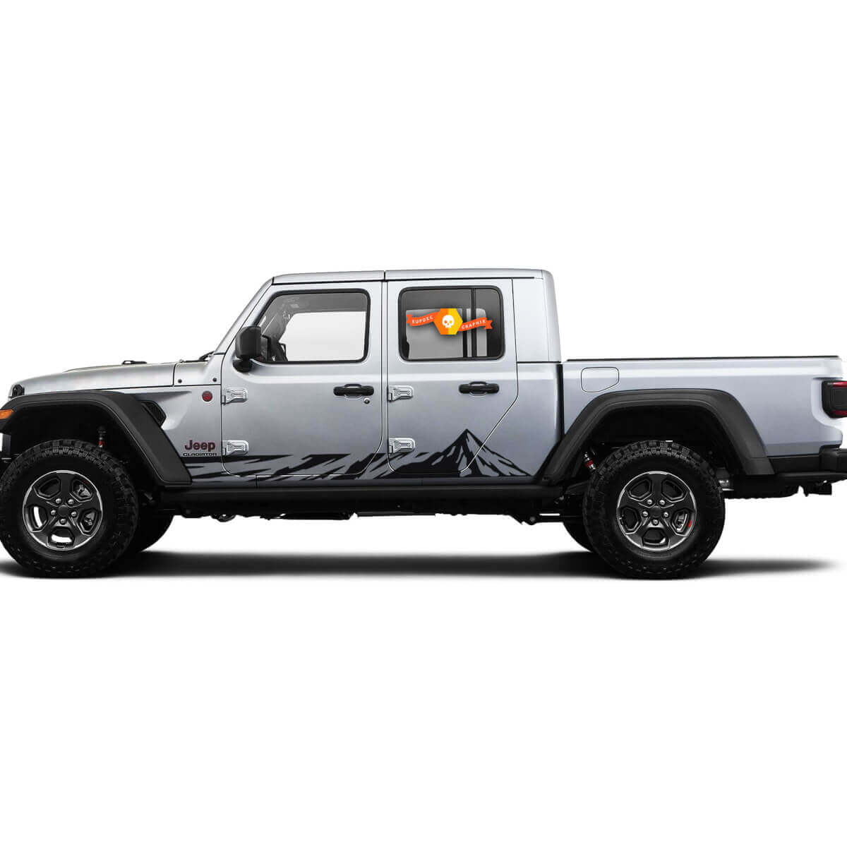 2 Side Jeep Gladiator Rocker Panel Mountain Side Vinyl Decals Graphics Sticker
