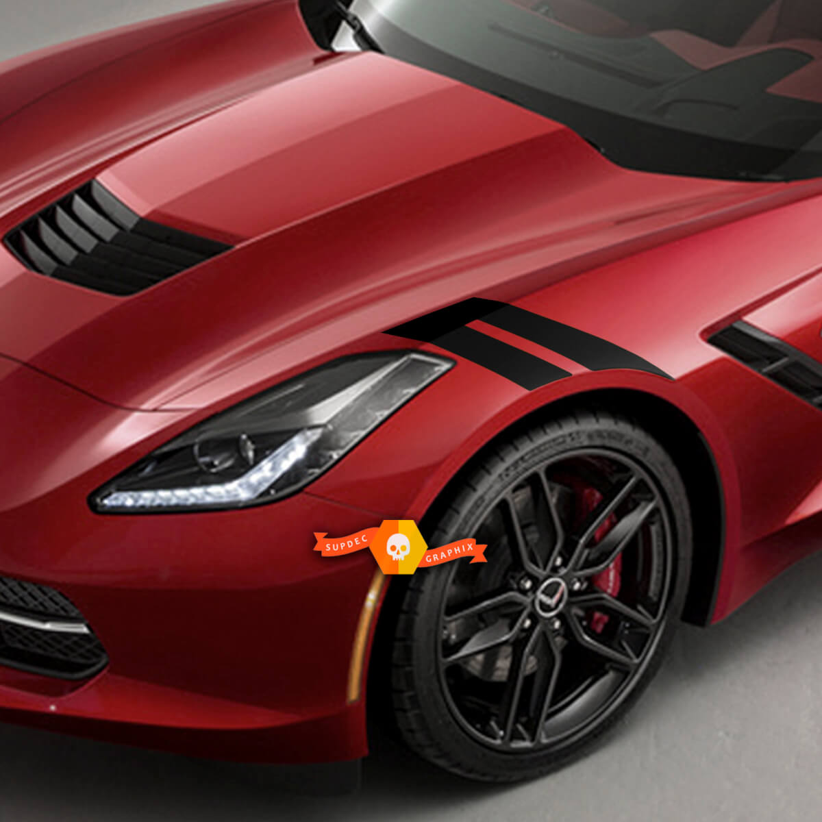 Chevrolet Corvette C7 sider Side Stripes Sport Racing Double Stickers Decals
