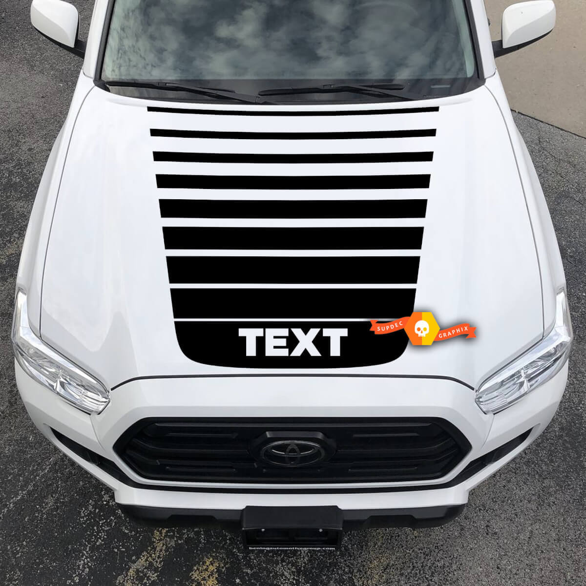Tapering Stripes Hood Vinyl Decal Sticker for Toyota Tacoma 2016-2021