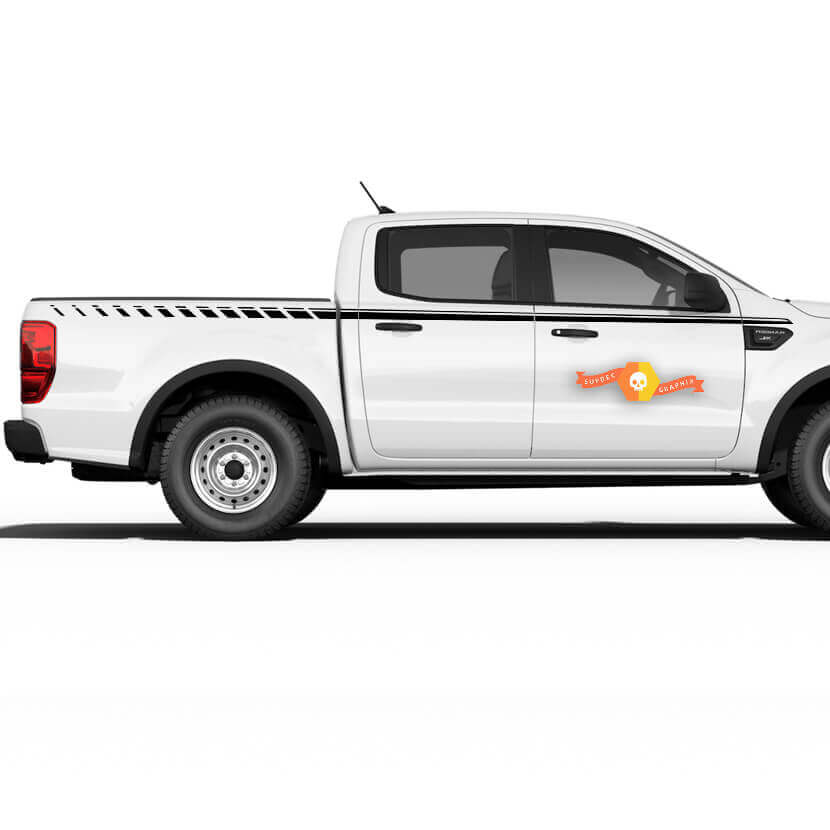 2019 Ford Ranger Stripes Stickers Decals UPROAR Side Body Vinyl Graphic Accent Kit
