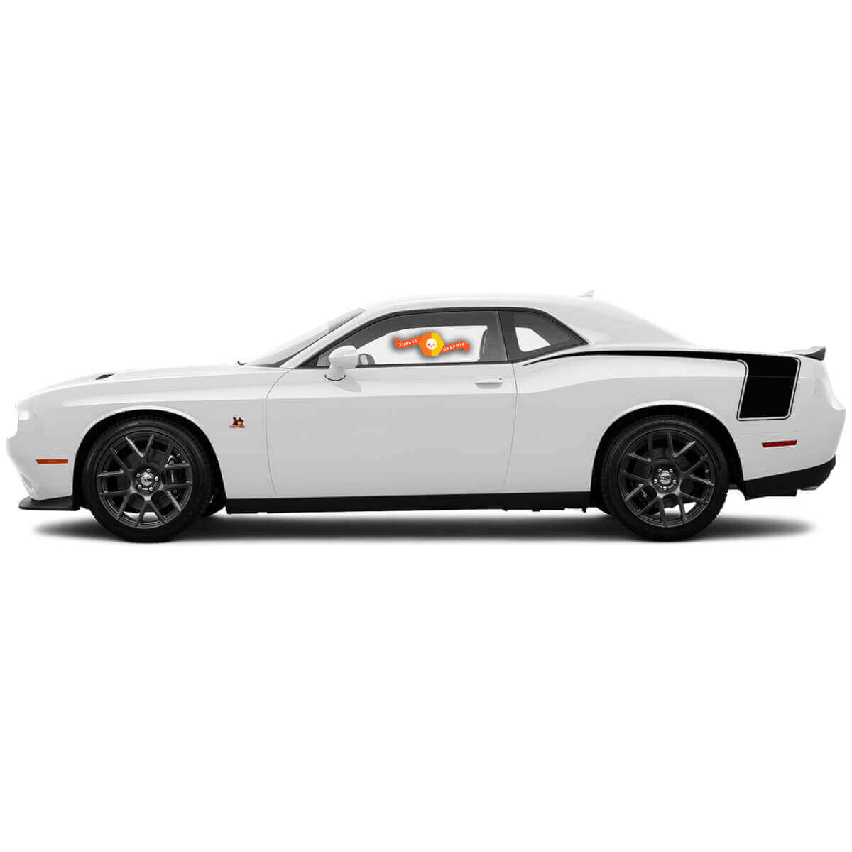 Pair Hockey Stick Rear Quarter Side Stripe Decals for 2015-2018 Dodge Challenger