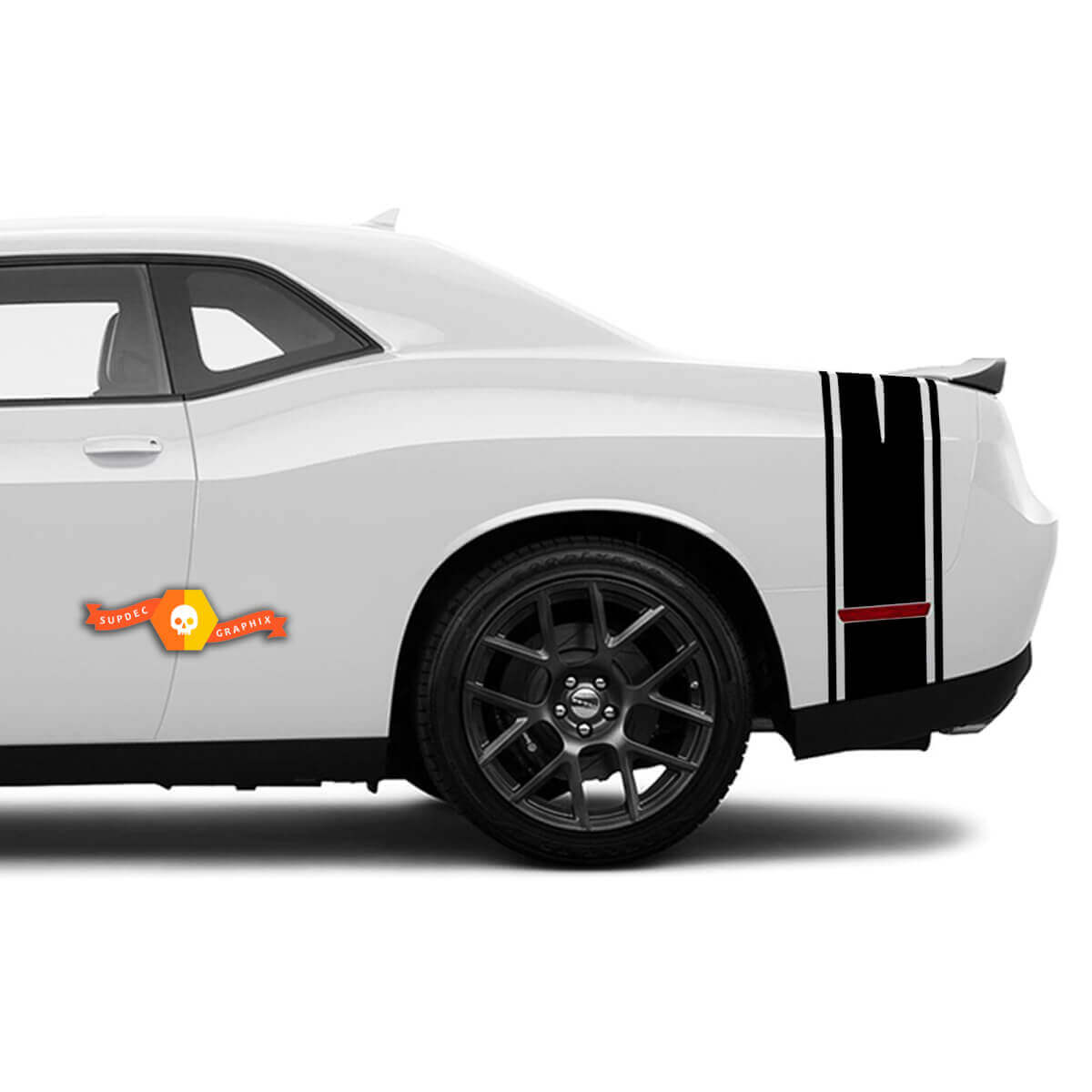 Rear Boot Quarter Panel Side Vertical Stripes Sticker Decal Rally for Dodge Challenger