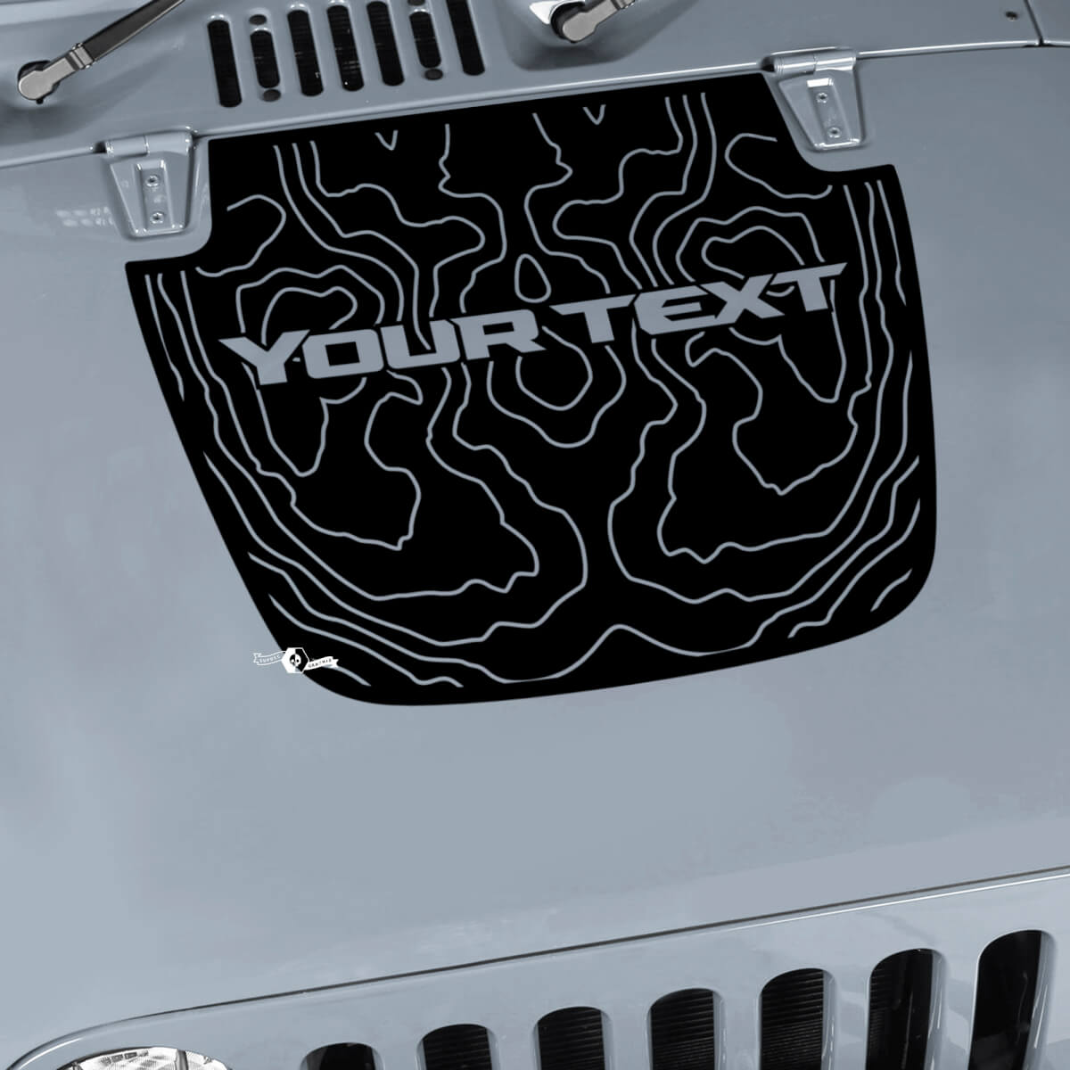 Jeep Wrangler Graphics kit Vinyl Wrap Sticker Decal Blackout Contour Map Hood Sticker Decal
