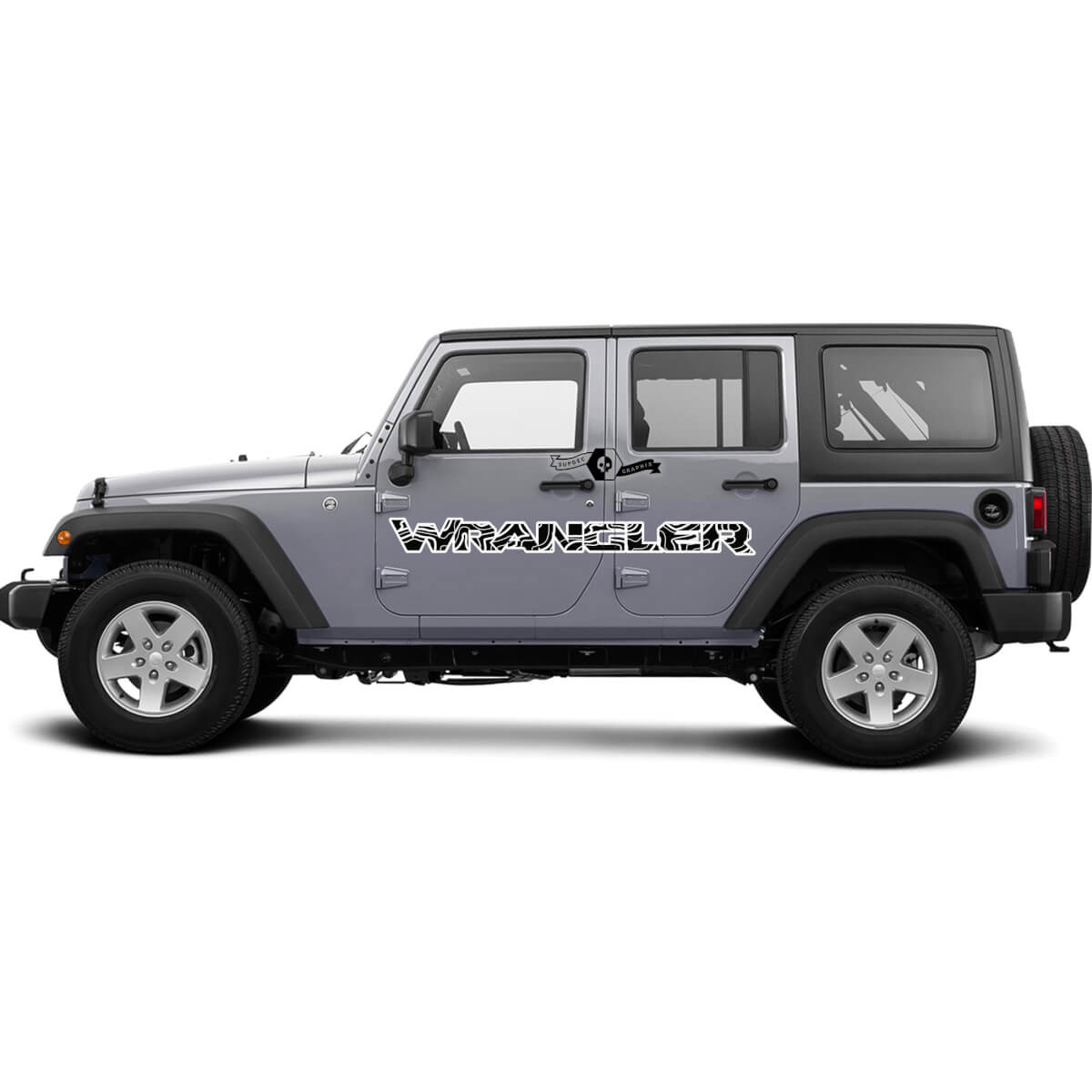 Jeep Graphics kit Vinyl Wrap Sticker Decal Blackout Contour Map Door style Sticker Decal 2 Colors
