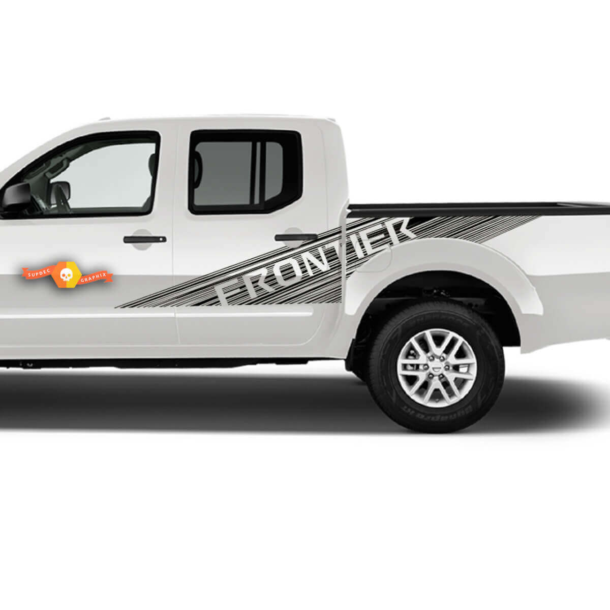 Frontier Lettering Stripes Style Side Vinyl Decal Kit for Nissan Frontier