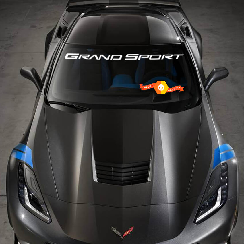 Chevy Corvette Grand Sport Windshield Vinyl Decal Sticker Vehicle Logo
