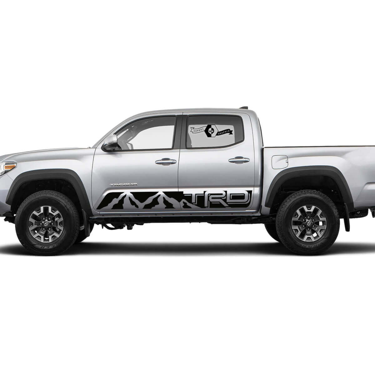 Pair Stripes for Tacoma Side Rocker Mountains TRD Panel Vinyl Stickers Decal fit to Toyota Tacoma
