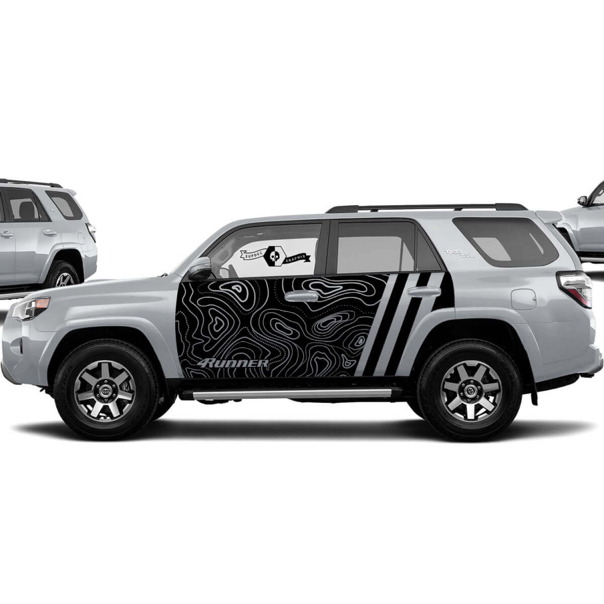 Toyota 4Runner TRD graphics decal sticker 4Runner Outline Map Side Door Vinyl Decals Stickers Wrap Splash
