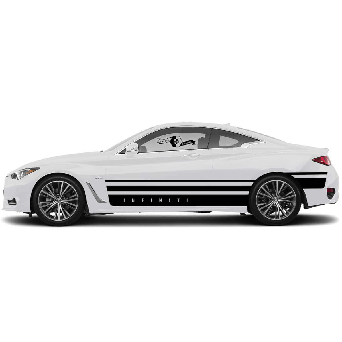 Pair Decal Sticker Side top part large wide door Stripe for INFINITI Q50 Q60
