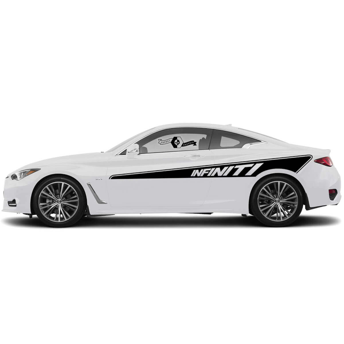 Pair Door Accent Strip Side Decal Perspective Sticker door Stripe for INFINITI Q50 Q60
