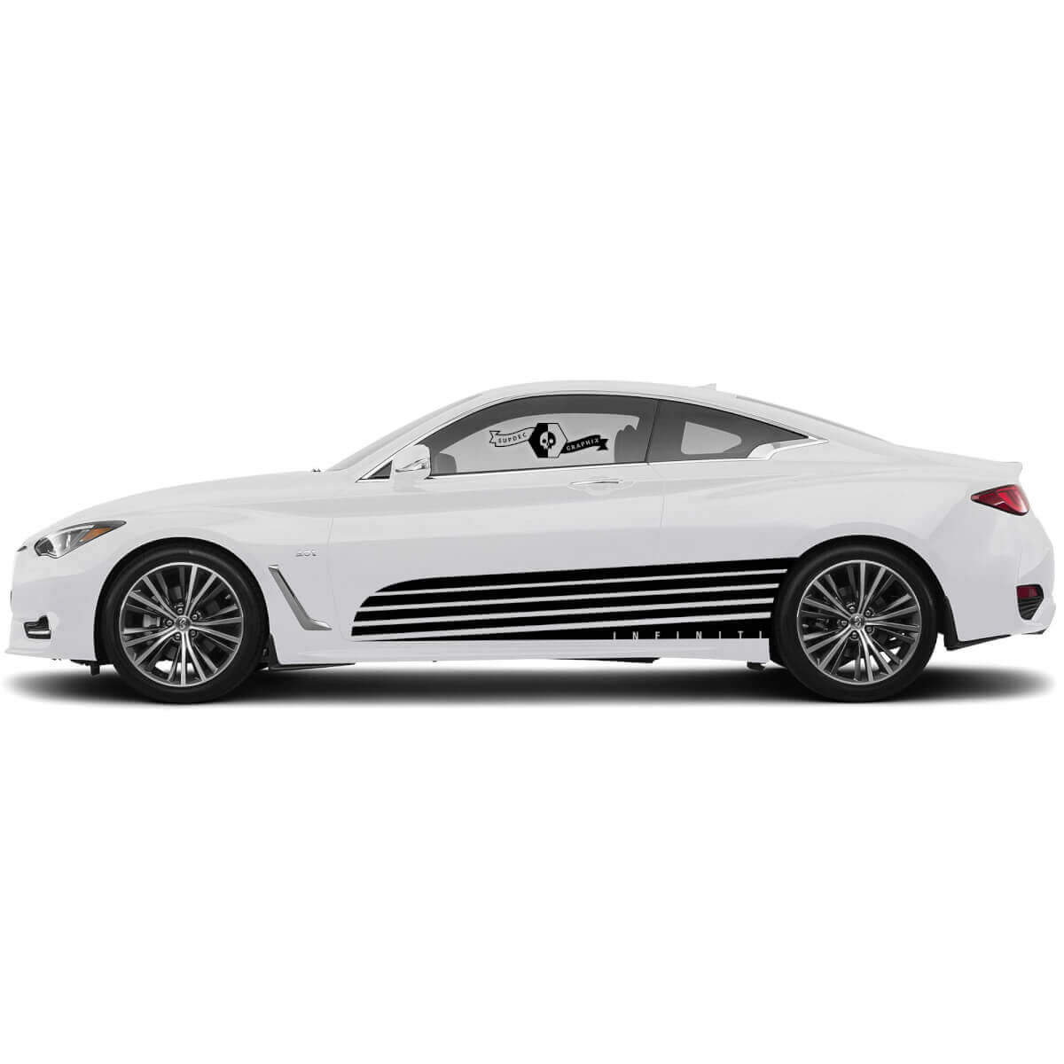 Pair Door Accent Bottom Part Body Strip Strobe Side Decal Perspective Sticker door Stripe for INFINITI Q50 Q60
