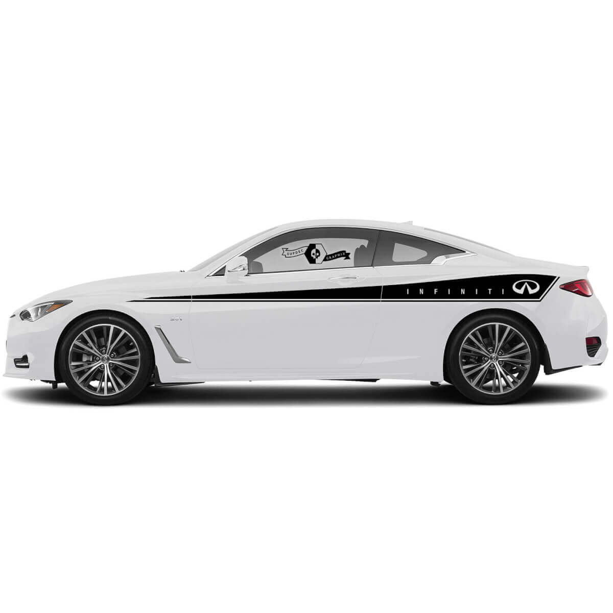 Pair Door Accent Body Strip Side Decal Sticker door Stripe for INFINITI Q50 Q60
