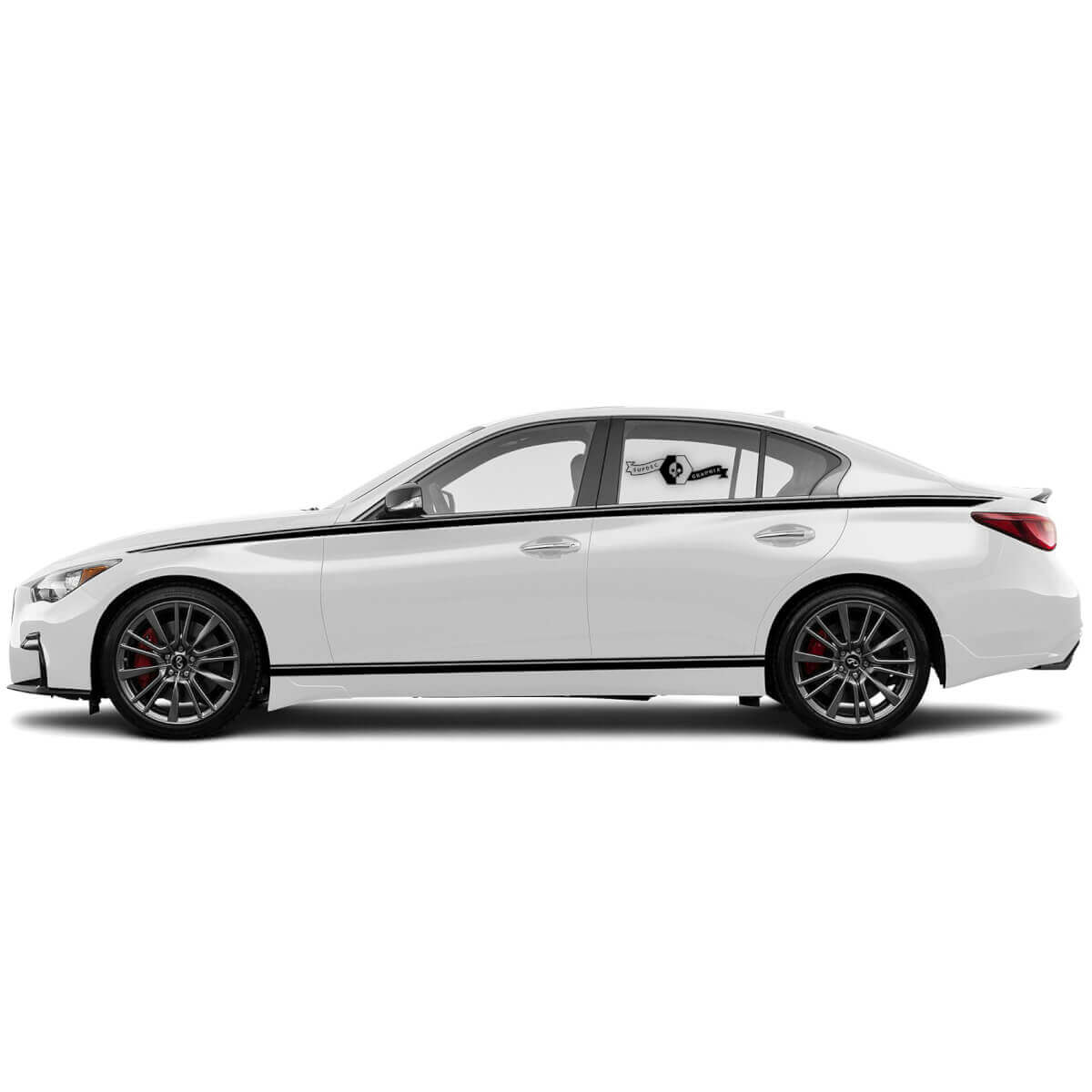 Kit Door Accent Top and Bottom Body Trim Strip Side Decal Sticker door Stripe for INFINITI Q50 Q60
