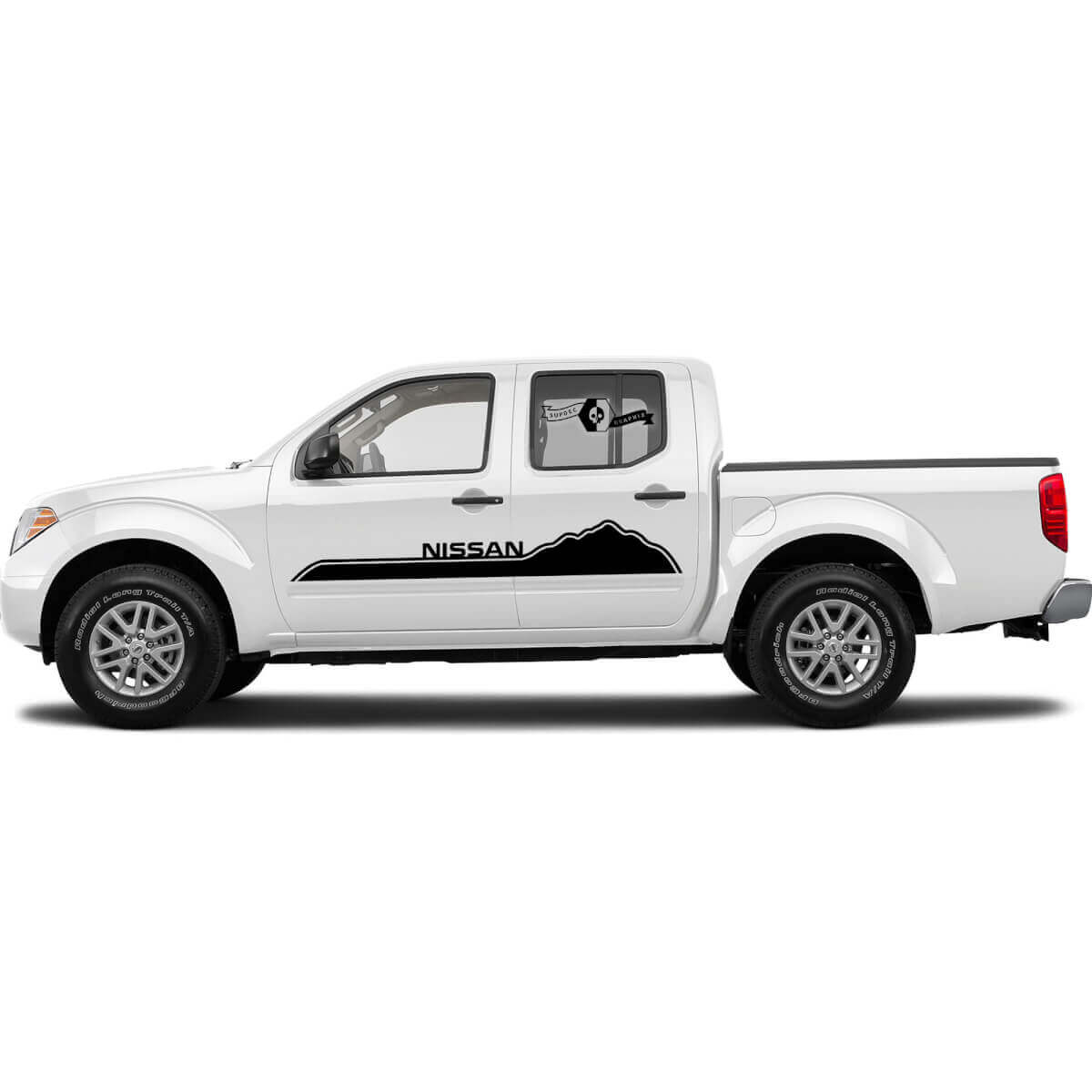 Mountains Style Doors Stripe Vinyl Decal Sticker Kit For Nissan Titan