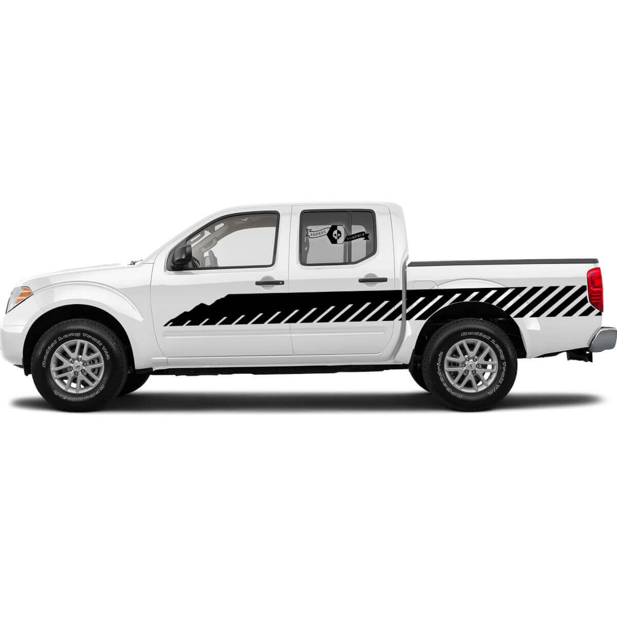 Pair of Mountains Frontier Nissan Decal Strobe Line Rocker Panel Stripe Sticker Side Stripe Kit For Nissan Titan Side Vinyl Stickers
