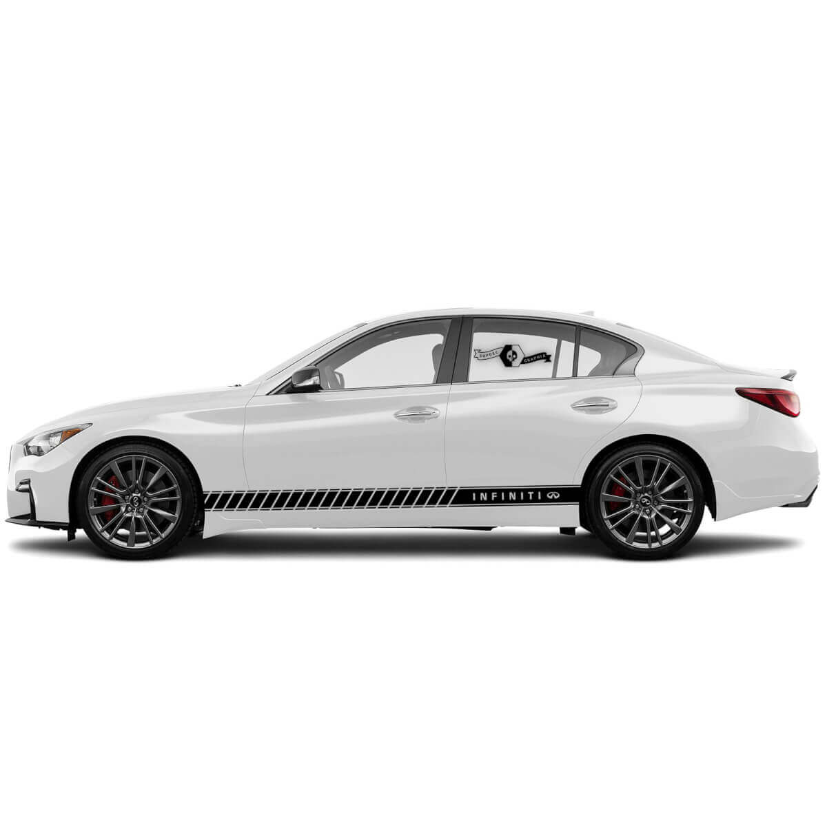 2 New Decal Rocker Panel Sticker Strobe Modern Slim Stripe for INFINITI Q50 Q60
