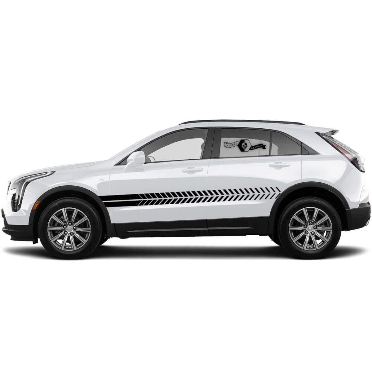 2 New Decal Door Sloping Lines Sticker Lines Stripe for Cadillac XT4
