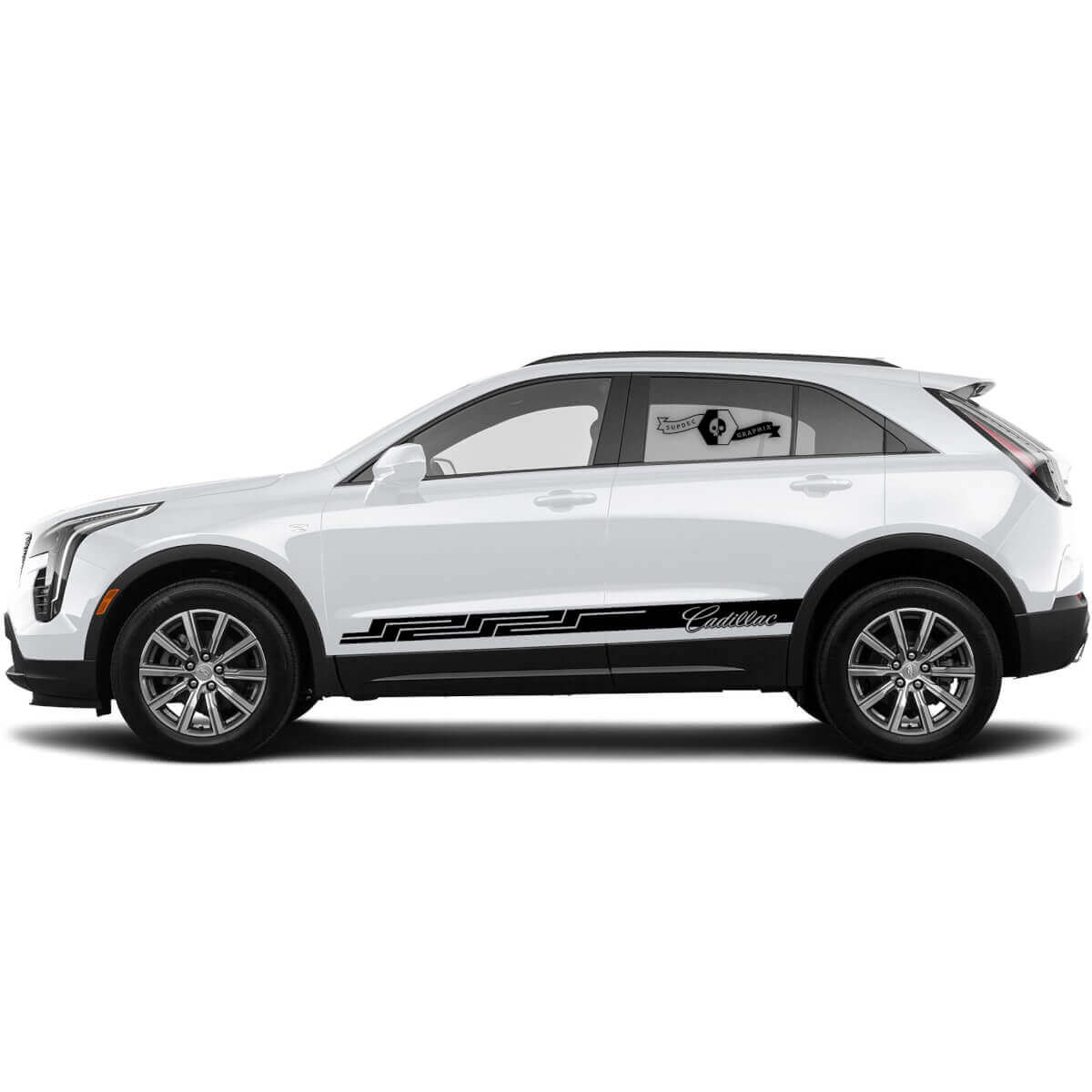 2 New Decal Rocker Panel Sticker Lines Pattern Stripe for Cadillac XT4

