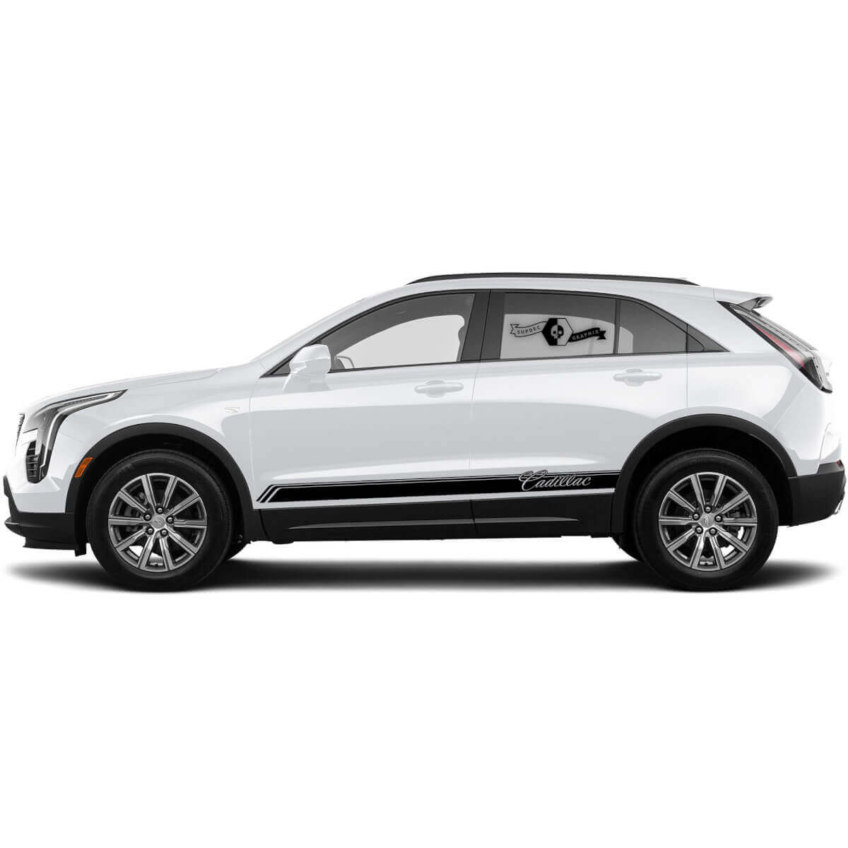 2 New Decal Rocker Panel Sticker Lines Triple Trim Thin Lines Classic Stripe for Cadillac XT4
