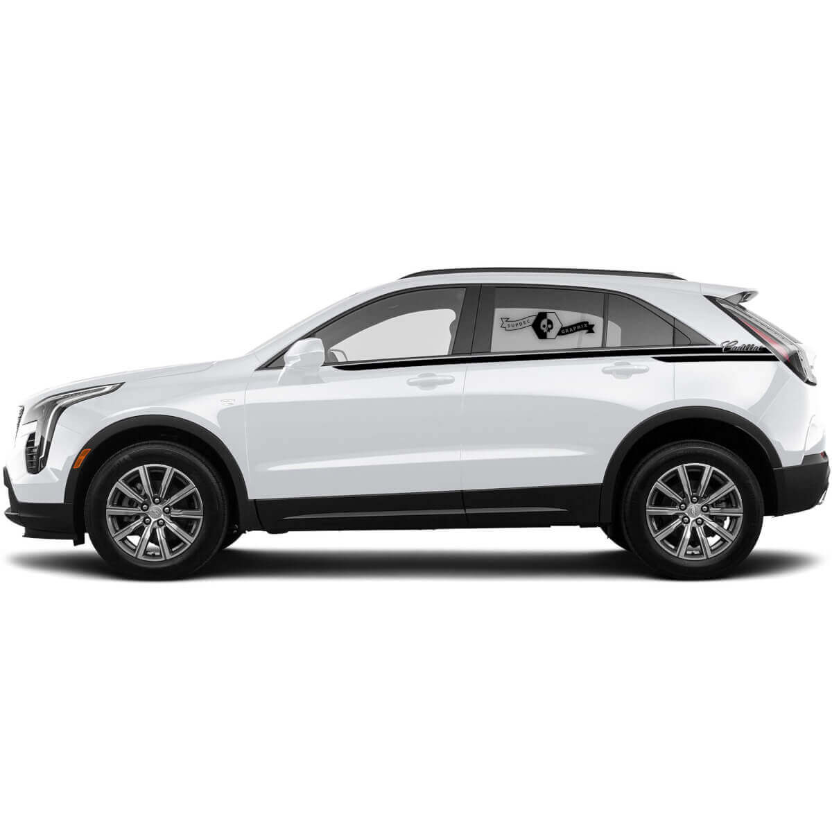 2 New Decal Doors Underline Sticker Lines Triple Thin Lines Classic Stripe for Cadillac XT4
