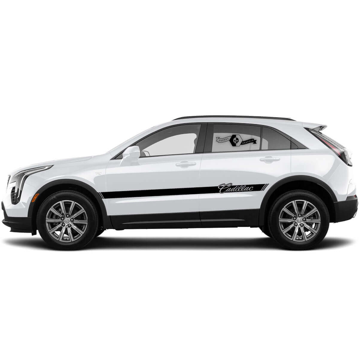 2 New Decal Doors Classic Center Sticker Lines Classic Stripe for Cadillac XT4
