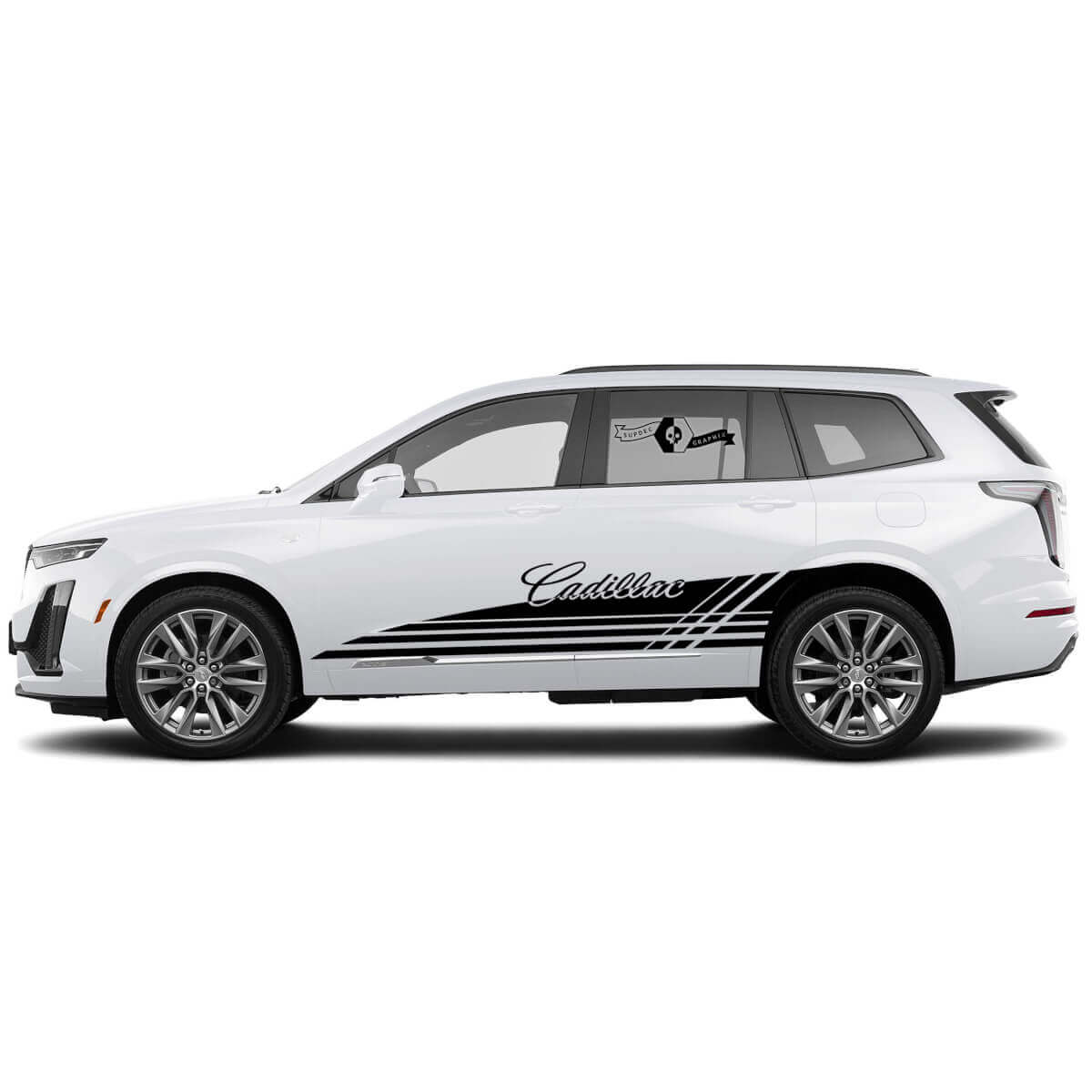 2 New Decal Sticker Stylish Rocker Panel Accent Lines Wrap vinyl Decal for Cadillac XT6
