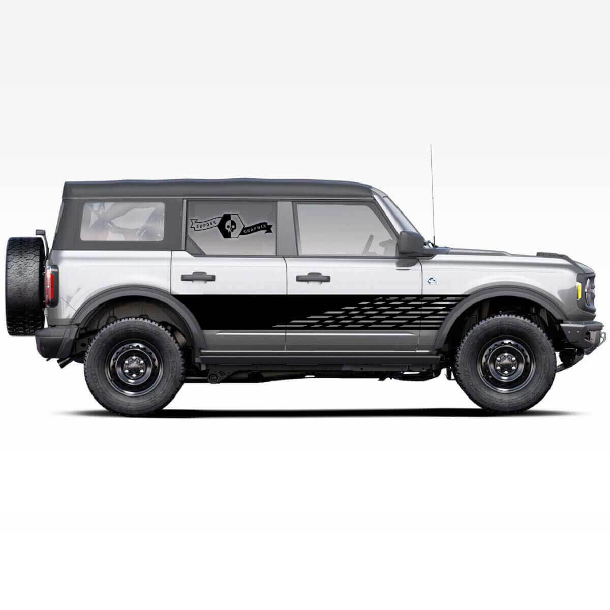 Stallion Side Door Stripe Decals for Ford Bronco 4-Door
