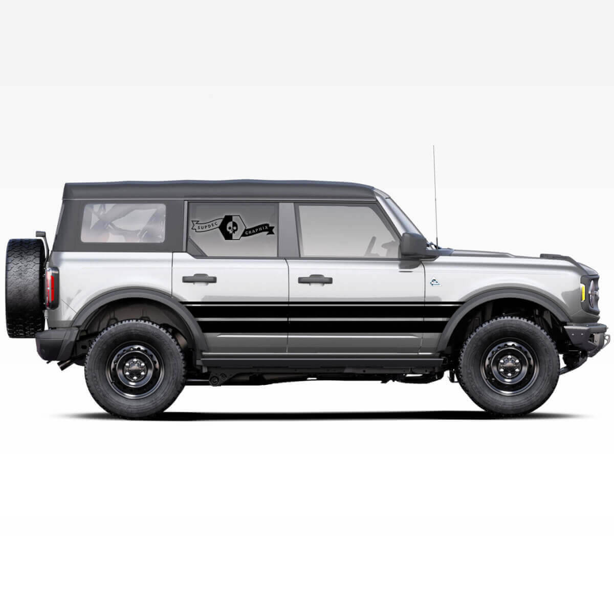 Stallion Logo Side Stripes Decals Set for 2021 Musclecar Badlands 4-Door