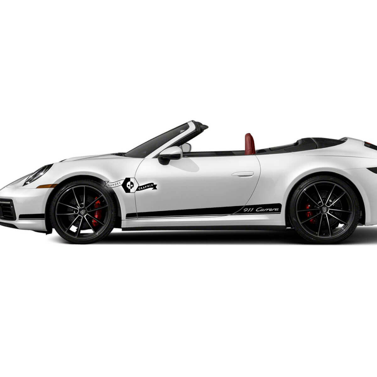 Pair Porsche Porsche 911 Carrera Rocker Panel Side Stripes Doors Kit Decals Stickers
