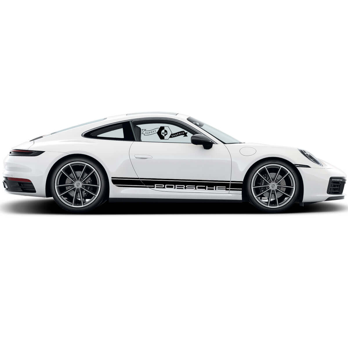 2 Porsche 911 Porsche Carrera Rocker Panel Lines Trim Side Stripes Doors Kit Decal Sticker
