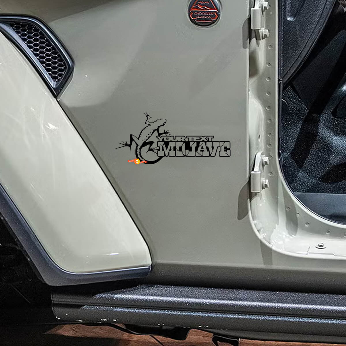 Custom Text Mojave Gecko Side Vinyl Decal Set for Jeep Wrangler Rubicon