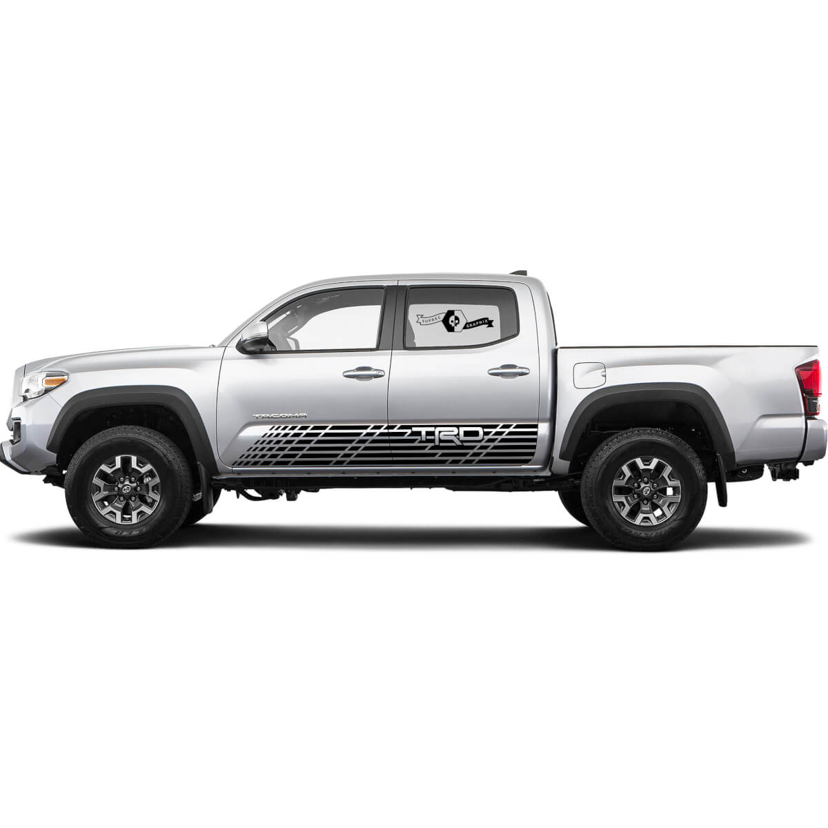 TRD Checkered Stripes Side Vinyl Decal Sticker for Toyota Tacoma 2016-2019