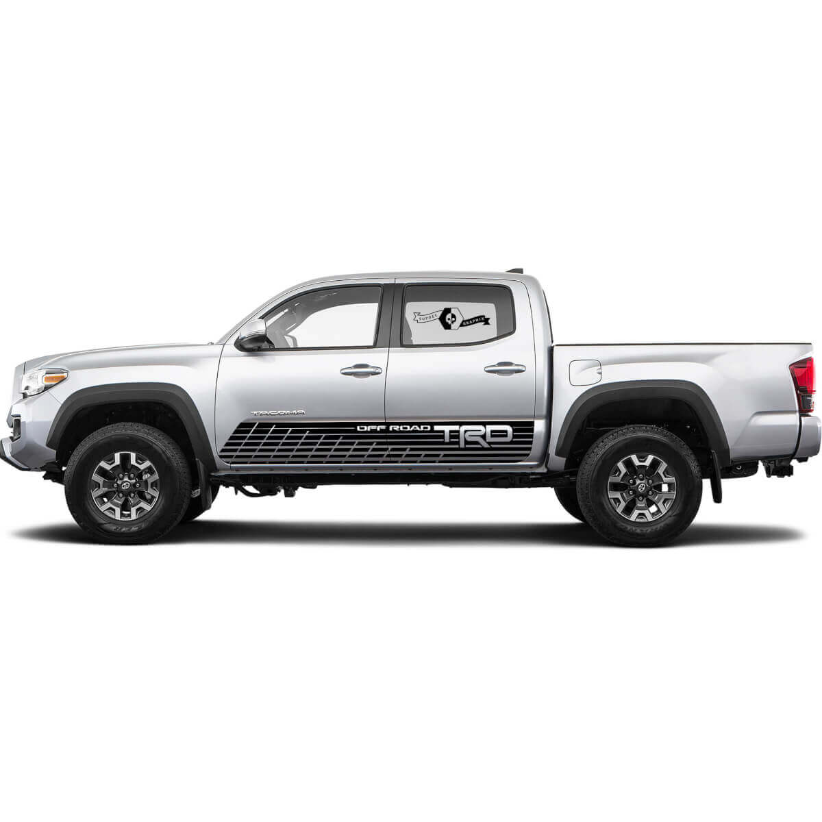2X Toyota Tacoma TRD Off Road 2021 side Striped Vinyl Decals Rocker Panel Graphics Rally Sticker
