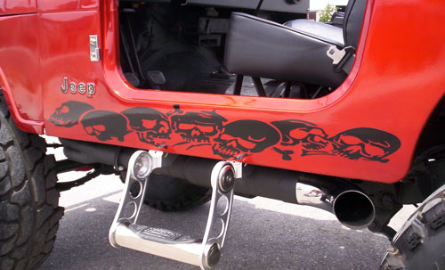 Skull Row Rocker Panel Vinyl Decal Set for Jeep Wrangler
