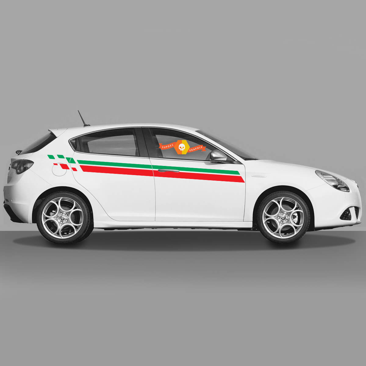 2x Doors Body Decal fits Alfa Romeo Giulietta decals Vinyl Graphics Italy Flag snippet 2021