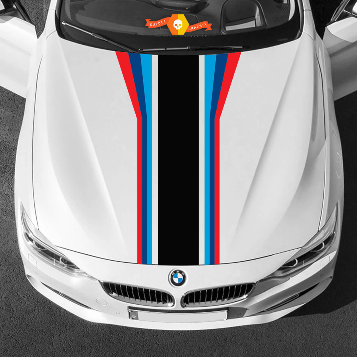 Central Hood stripes M Power M colours for BMW any generations and models 2
