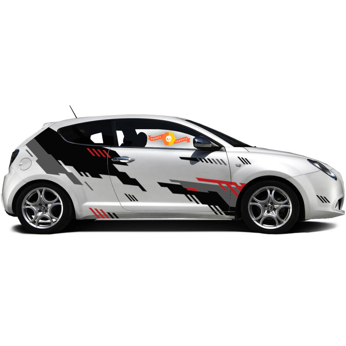 Pair Vinyl Decals side Graphic Stickers Alfa Romeo MITO punk style new 2022
