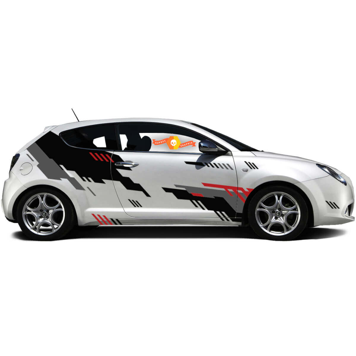 Pair Vinyl Decals side Graphic Stickers Alfa Romeo MITO punk style new 2022
