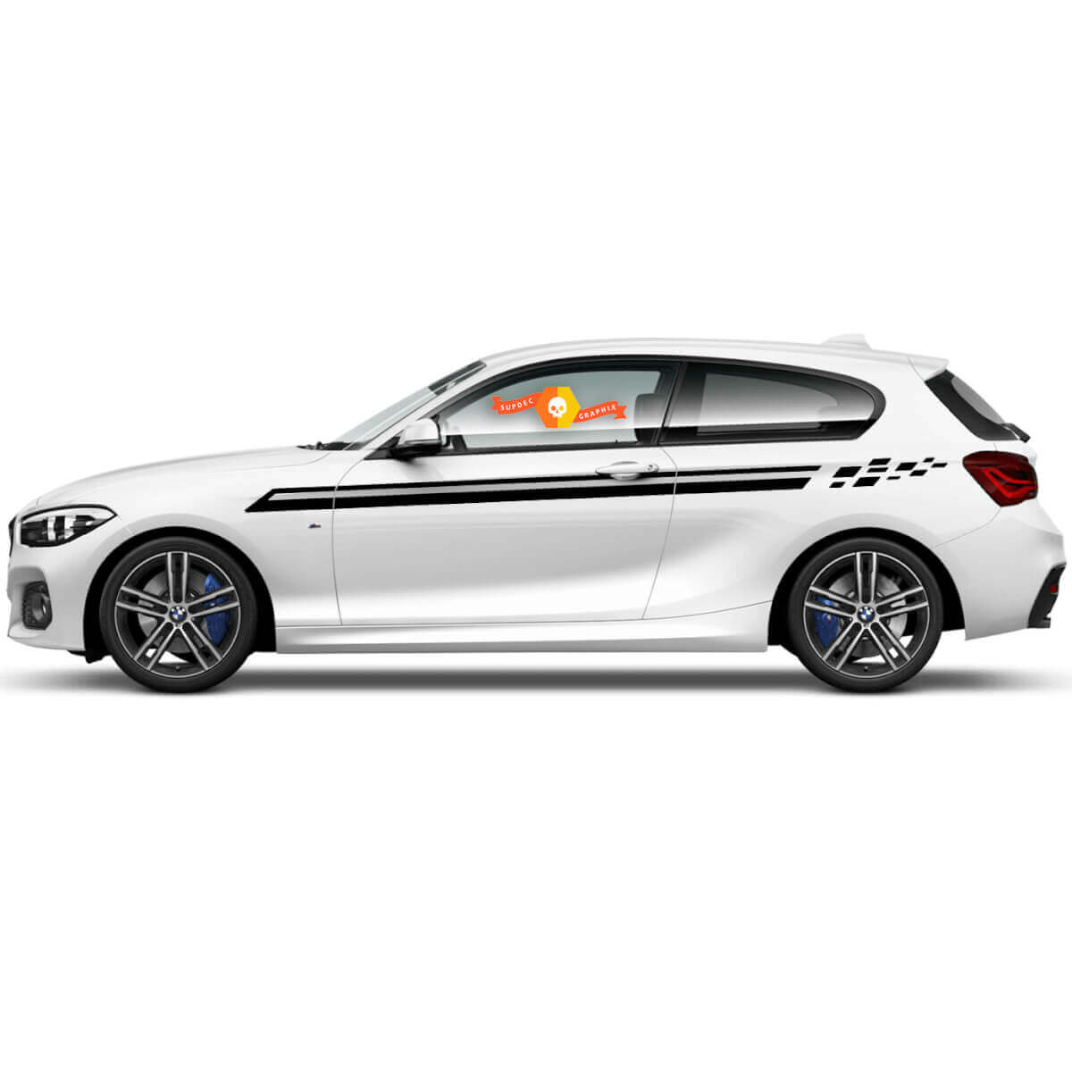 Pair Vinyl Decals Graphic Stickers side bmw 1 series 2015 top sticker

