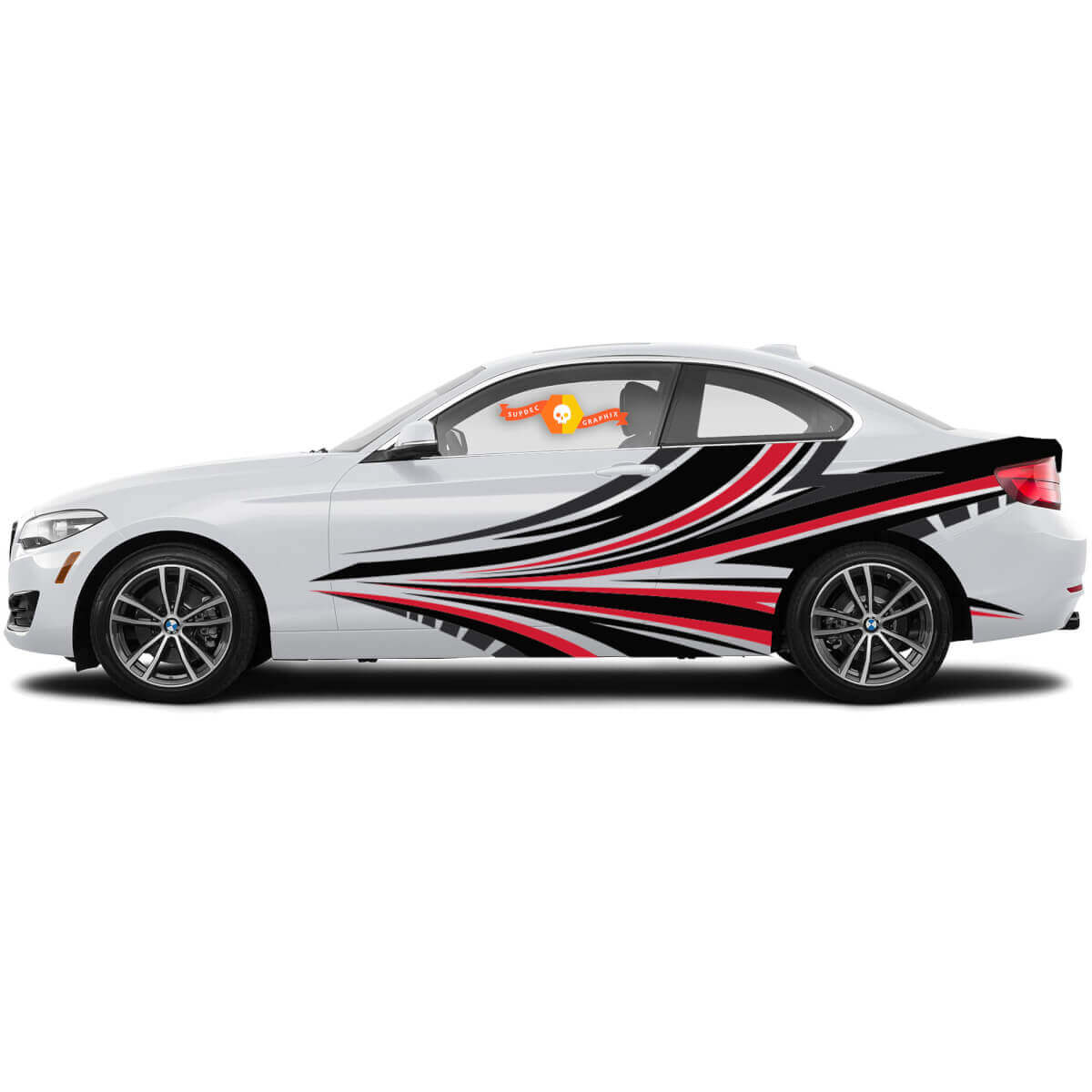 Pair Vinyl Decals Graphic Stickers side for BMW 1 Series 2015 flight speed
