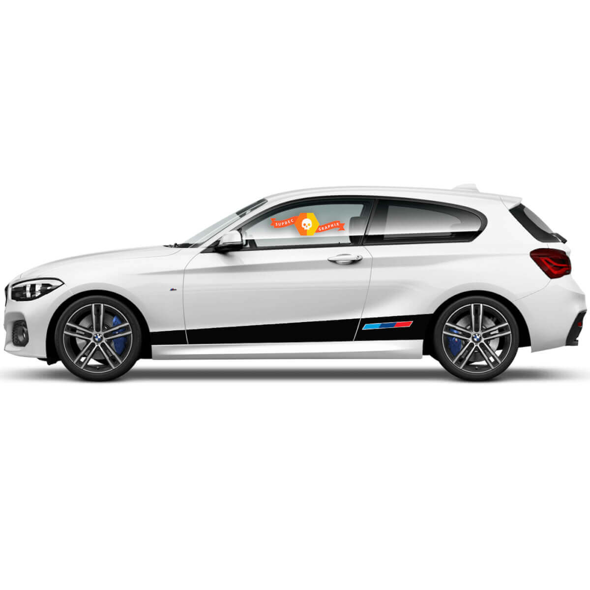 Pair Vinyl Decals Graphic Stickers side  bmw 1 series 2015 Rocker panel Racing style
