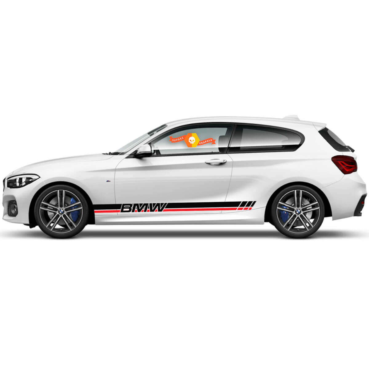 2x Vinyl Decals Graphic Stickers side BMW 1 Series 2015 rocker panel BMW racing style
