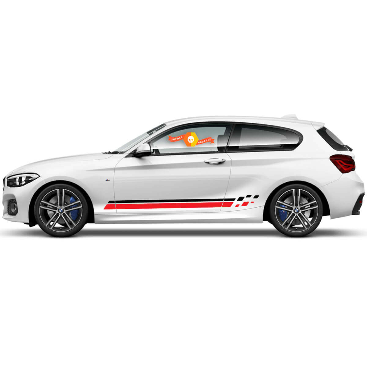 2 x Vinyl Decals Graphic Stickers side for BMW 1 Series 2015 door stripes new

