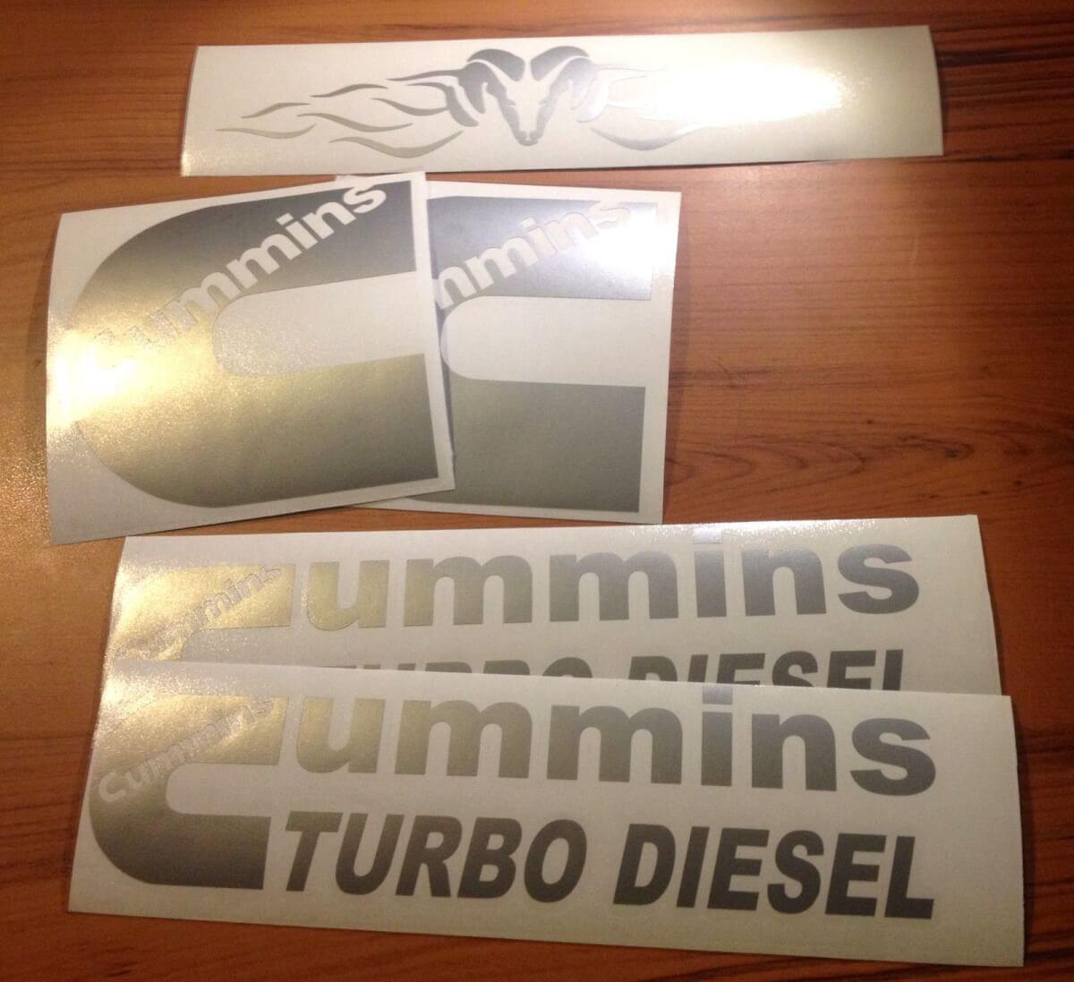 Cummins Power Wagon Diesel Vinyl Decal Kit for Dodge Ram
