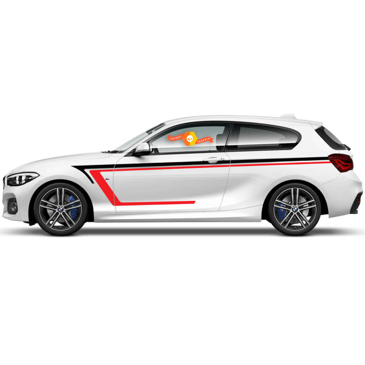 2x Vinyl Decals Graphic Stickers for the side of a BMW 1 Series 2015 door design now 2022

