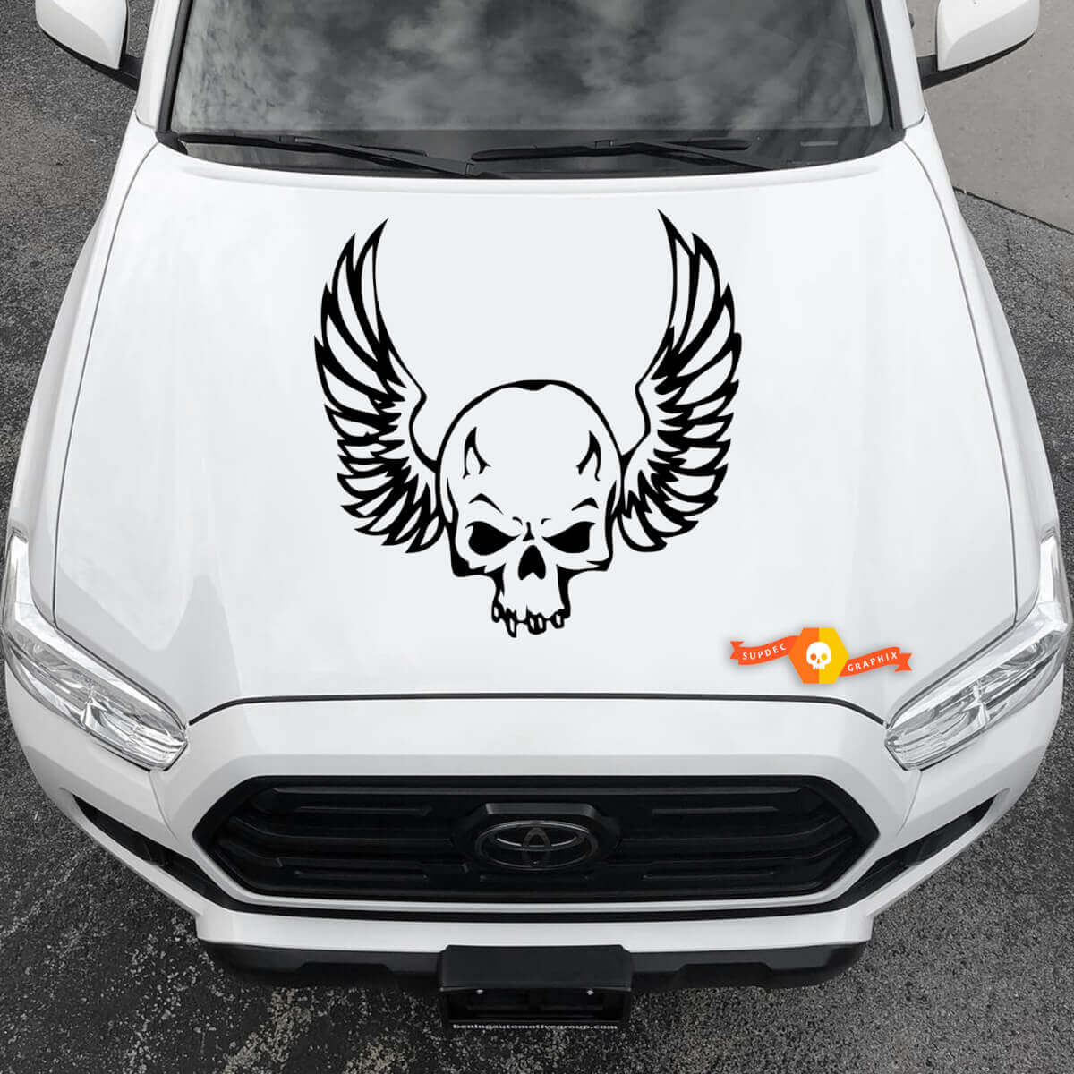 Vinyl Decals Graphic Stickers Car  hood Big Skull with Wings drawing Memento Mori 2022

