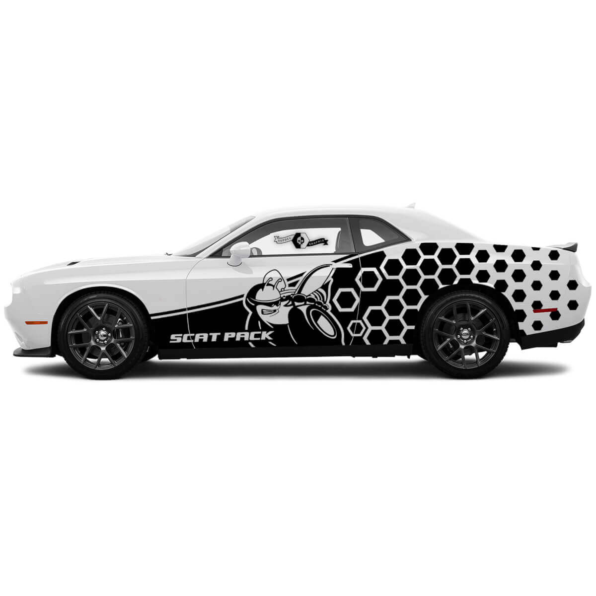 Scat Pack Honeycomb Side Vinyl Decals Kit for Dodge Charger Challenger
