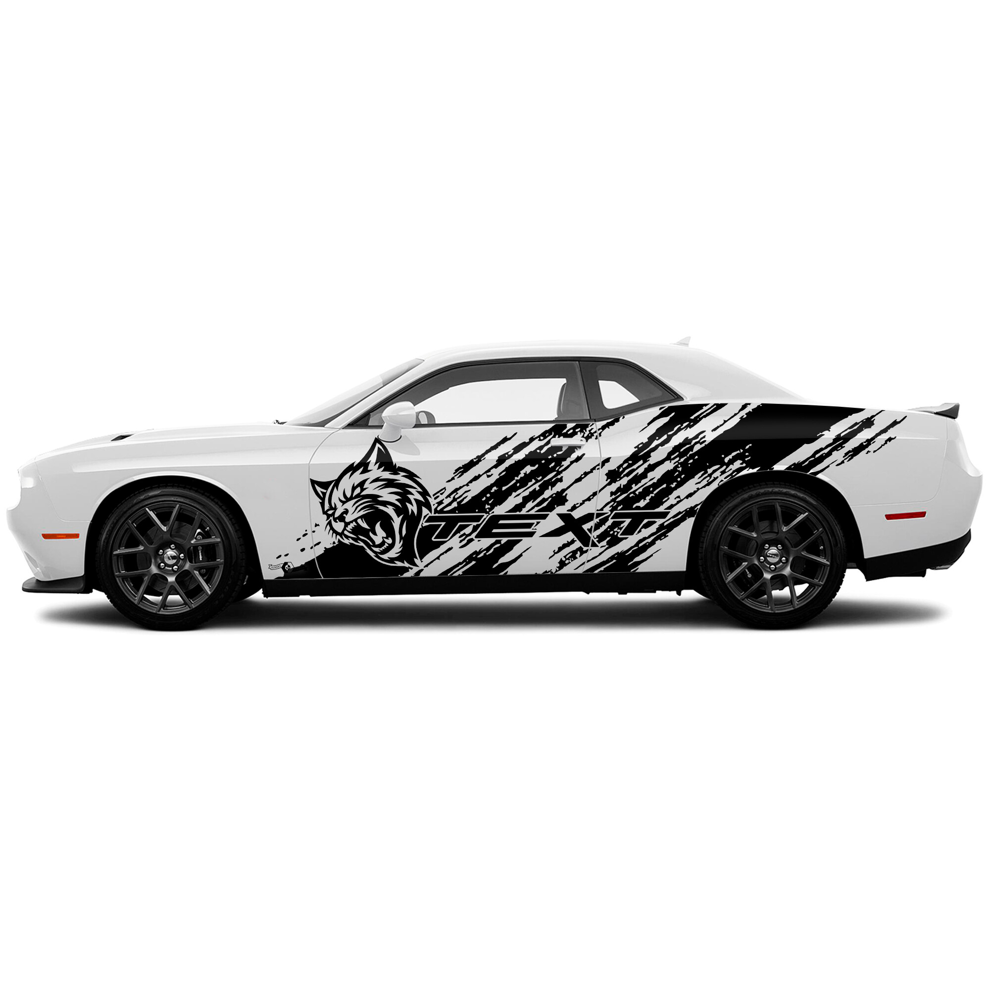 Hellcat Diagonal Grunge Door Side Vinyl Decal Sticker for Dodge Challenger