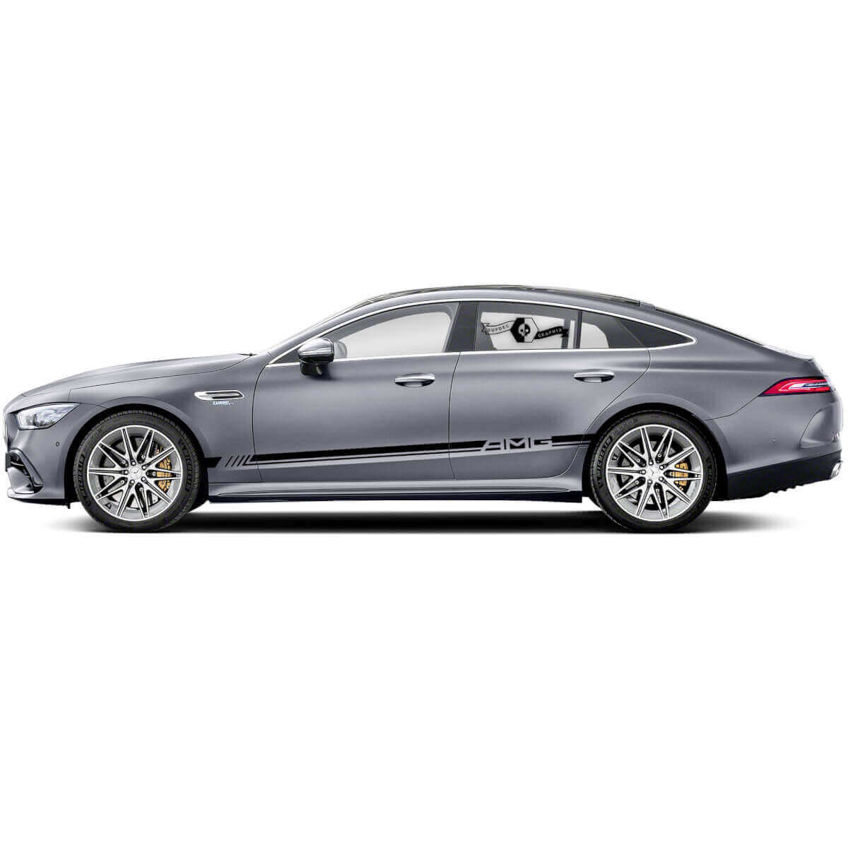 AMG Style Side Door Stripes Vinyl Decal Pair for Mercedes-Benz AMG GT 4-Door