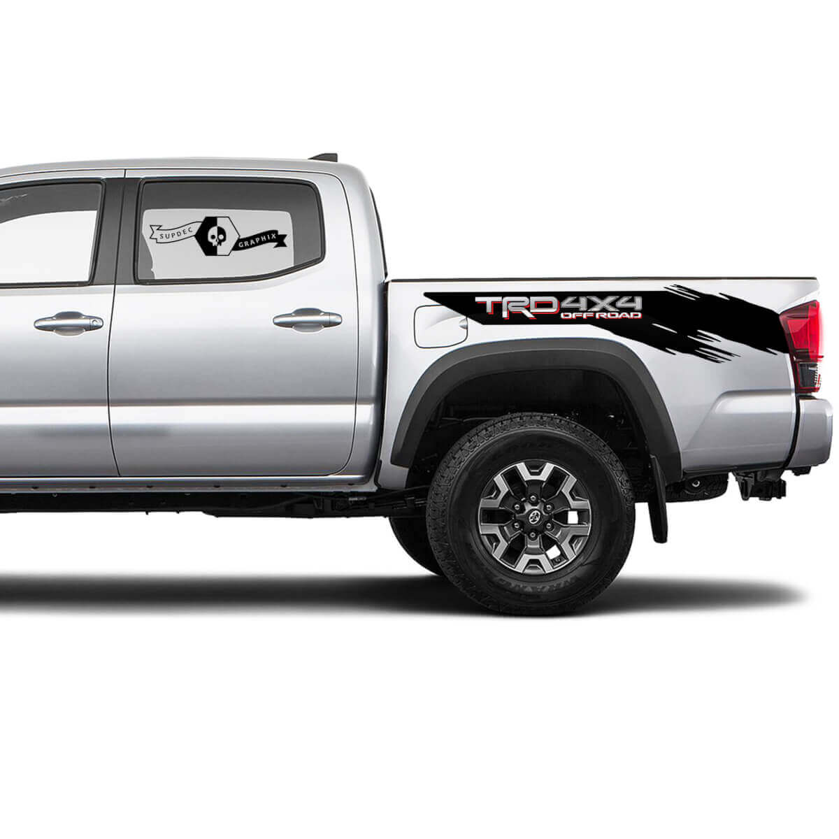 2 Tacoma 2 Colours Side Bed Splatter TRD 4x4 Off-Road Vinyl Stickers Decal Kit for Toyota Tacoma
